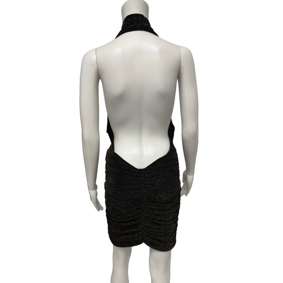 Fashion Nova Women's Sleeveless Halter Neck Black Sparkly Cocktail Dress Size XL - Picture 7 of 13